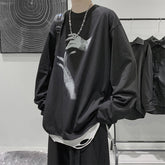 Voguable grunge outfits Autumn T-shirt Men's Long-Sleeved Korean Style Hong Kong Style Trendy Handsome Casual All-Match Loose Inner Hip Hop Bottoming Shirt Autumn Clothes voguable